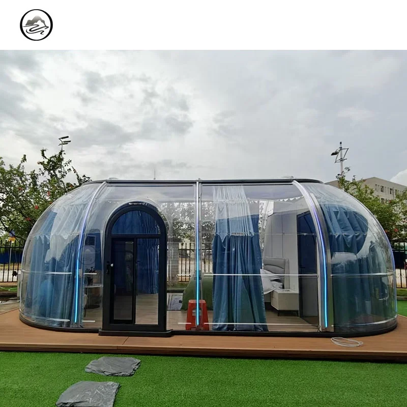 Polycarbonate Oval Dome Tent Modular Prefab PC Crystal Bubble Dome House Elliptical Dome Used for the B&B Exhibition Hall