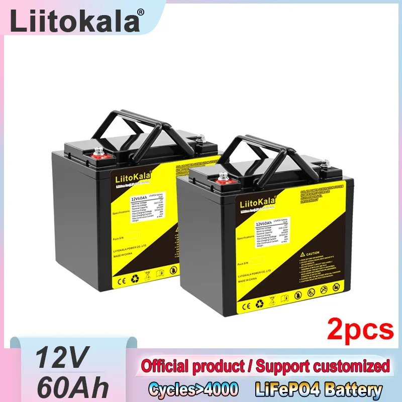 

2pcs 12.8V50Ah 60Ah LiFePO4 battery pack deep cycle long life 12V 50Ah 60Ah suitable for outdoor inverter energy storage