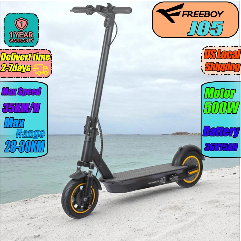 

Freeboy J05 EScooters 500 Вт мотор 36V15AH аккумулятор электронный скутер складной городский тренажер для поездок на работу термоплавкая шина 10-дюймовый электрический скутер