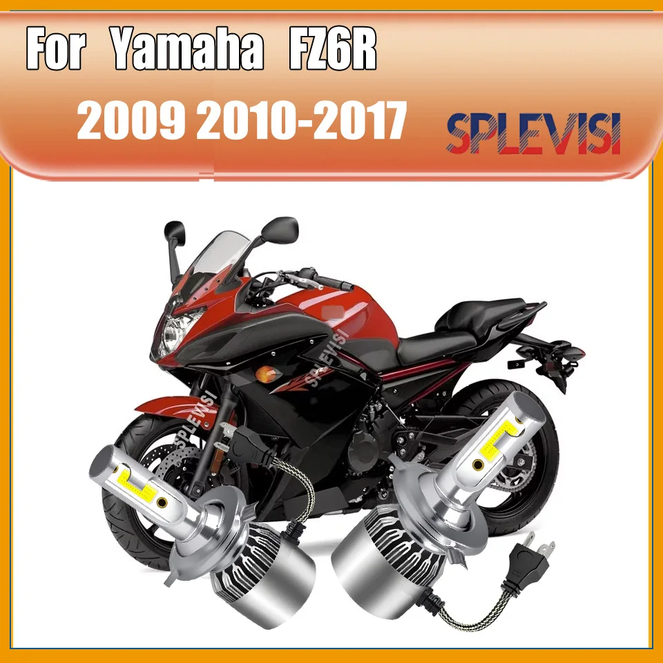 

9-16v H4 LED Headlight -mainly made of silver aviation aluminum For Yamaha FZ6R 2009 2010 2011 2012 2013 2014 2015 2016 2017