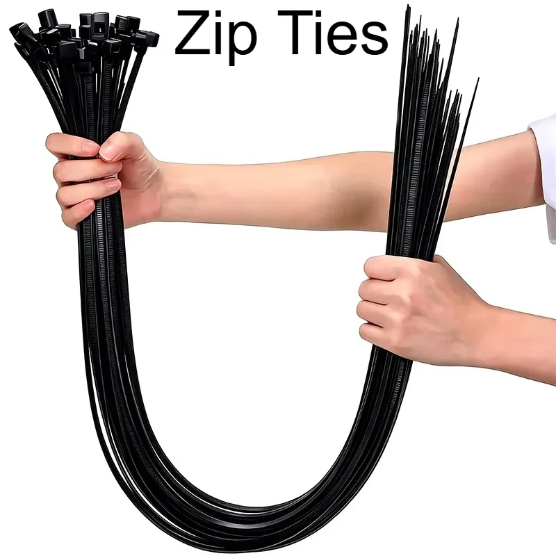 2026 Zip Tie Cable Ties Nylon Large Size Heavy Duty Self-Locking Ultra Long (50-100cm) Cord Management 500/100PCS