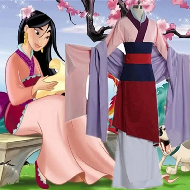 Disfraz de Mulan de película HN8, vestidos de princesa de Drama rojo y azul para mujer, Cosplay de Halloween para adultos Hua Mulan) 4Dc