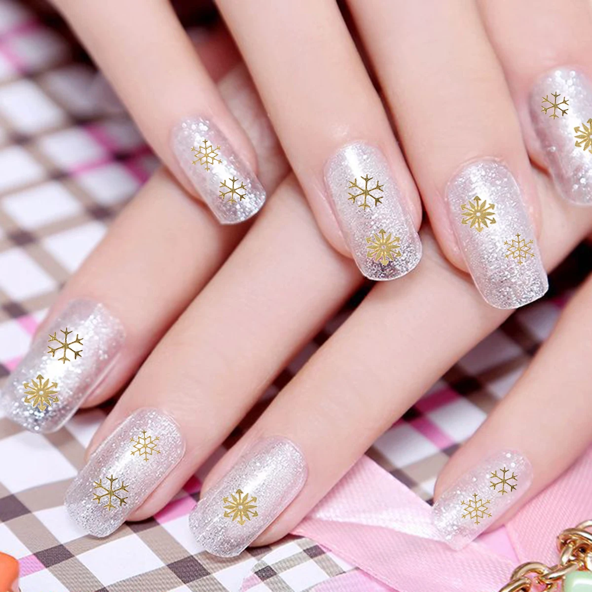 

3 Boxes Snowflake Nail Glitter Colorful Sequins Chiristmas Stickers Christmas Decals