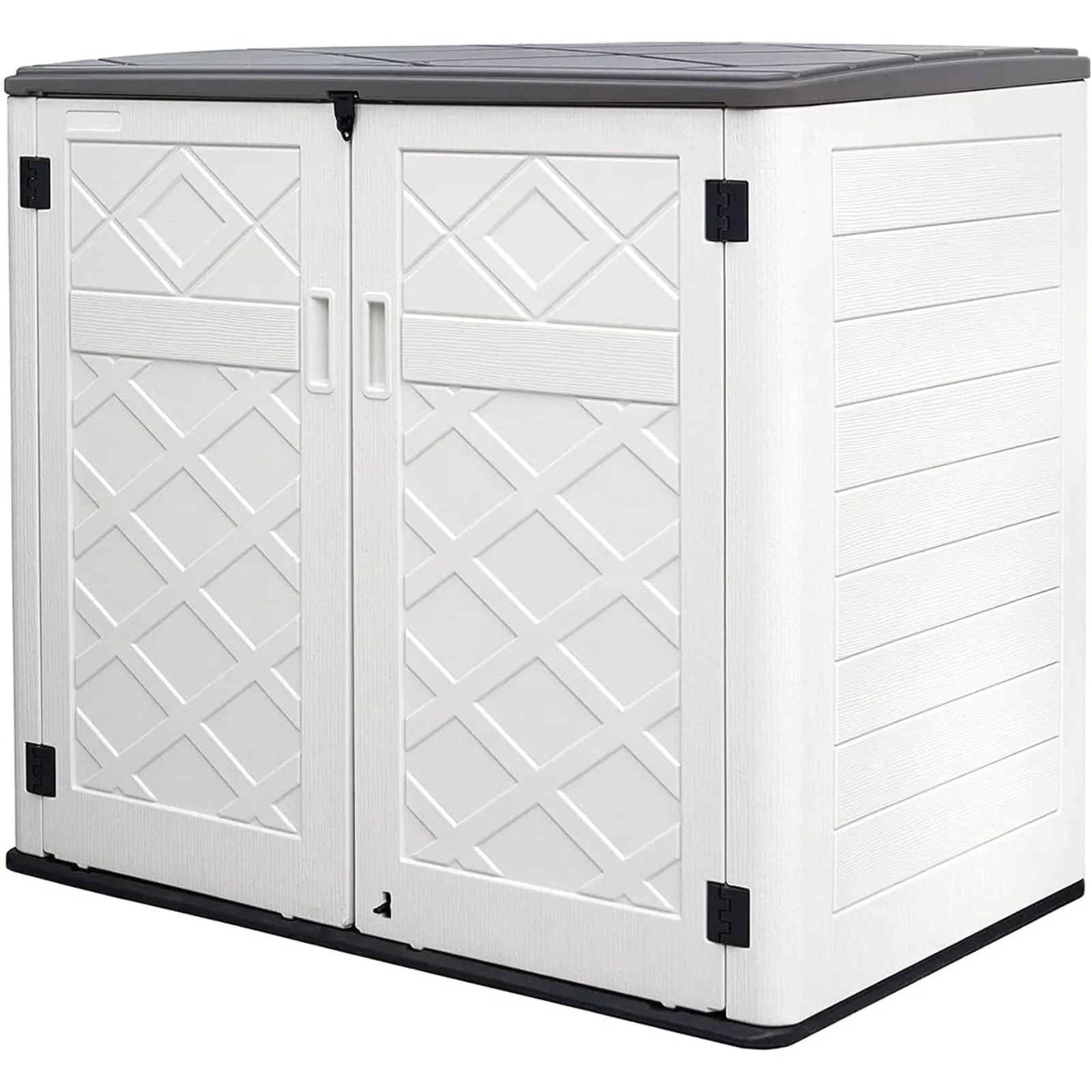 US Resin Outdoor Storage Shed, 38 cu.ft Outdoor Storage Box Waterproof for Garden Tools, Patio Furniture, Trash Cans, Garage