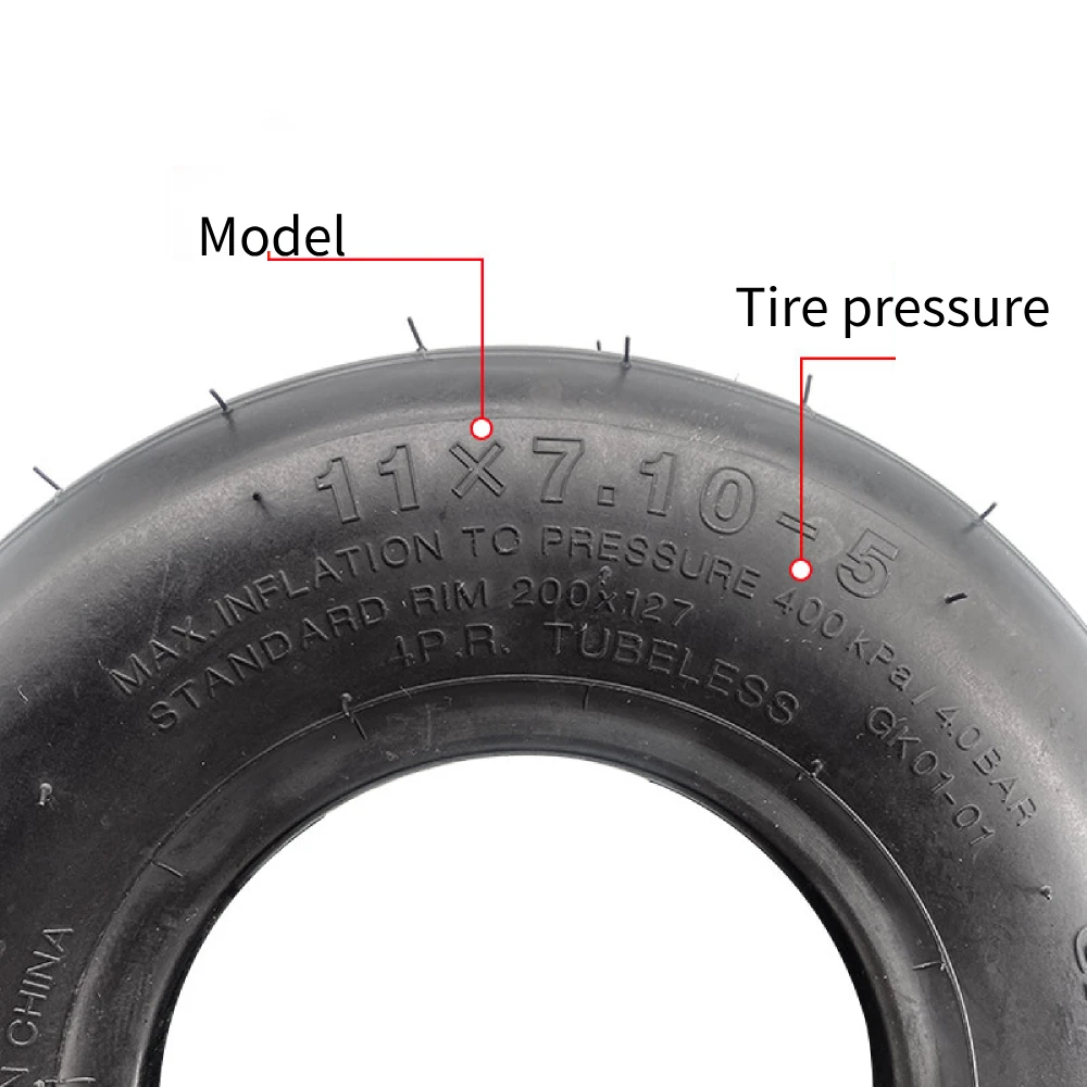 Tubeless Tire 11x7.10-5 Tyre for Go Kart