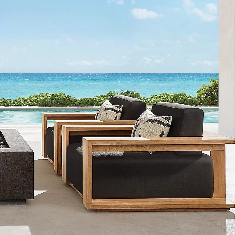 Even Under-water Premium Sustainable Teak Wood Sofa Luxury Modern Quality Guarantee Outdoor Furniture