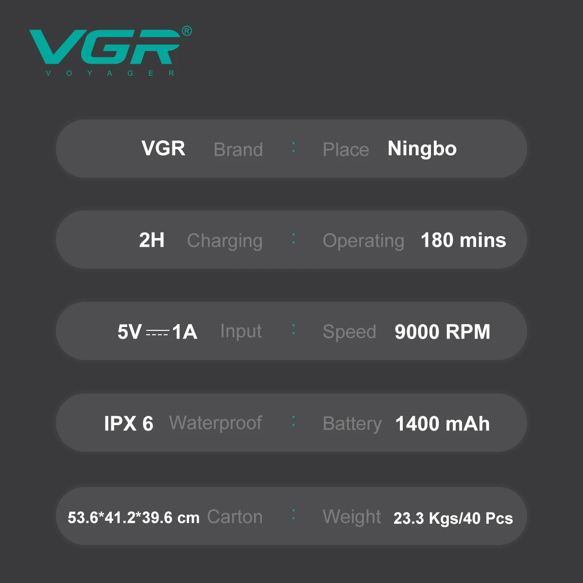 VGR Rasoio per il viso Aggiornato Professionale 0MM Lamina Rasoio Offerta speciale 9000 giri/min Rasoio per barba Bestseller Elettrico Alternativo Migliore Rasoio per uomo V-368