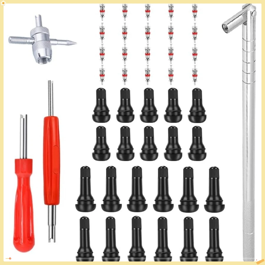 

Съемник стержня и установщик — 10 шт., 6 шт. TR413, 6 шт. TR414, стержни клапанов с короткими резиновыми шинами, 4-ходовые и с одной головкой