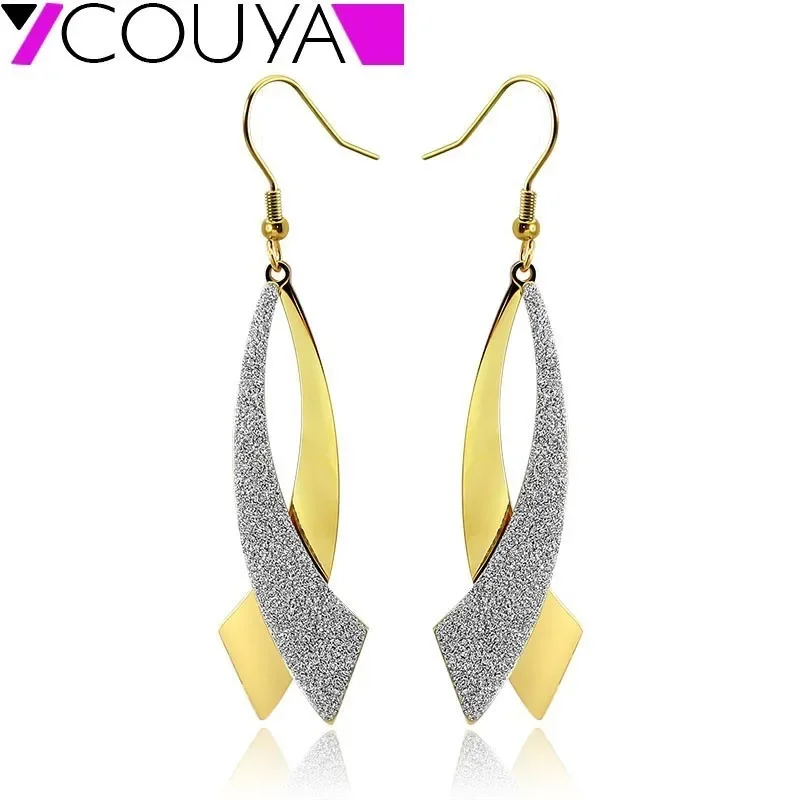Ladies Bling Charming Long Hanging Earrings Fashion Cross X Drop Earrings for Women Gold and Rose Gold Color Available Gifts