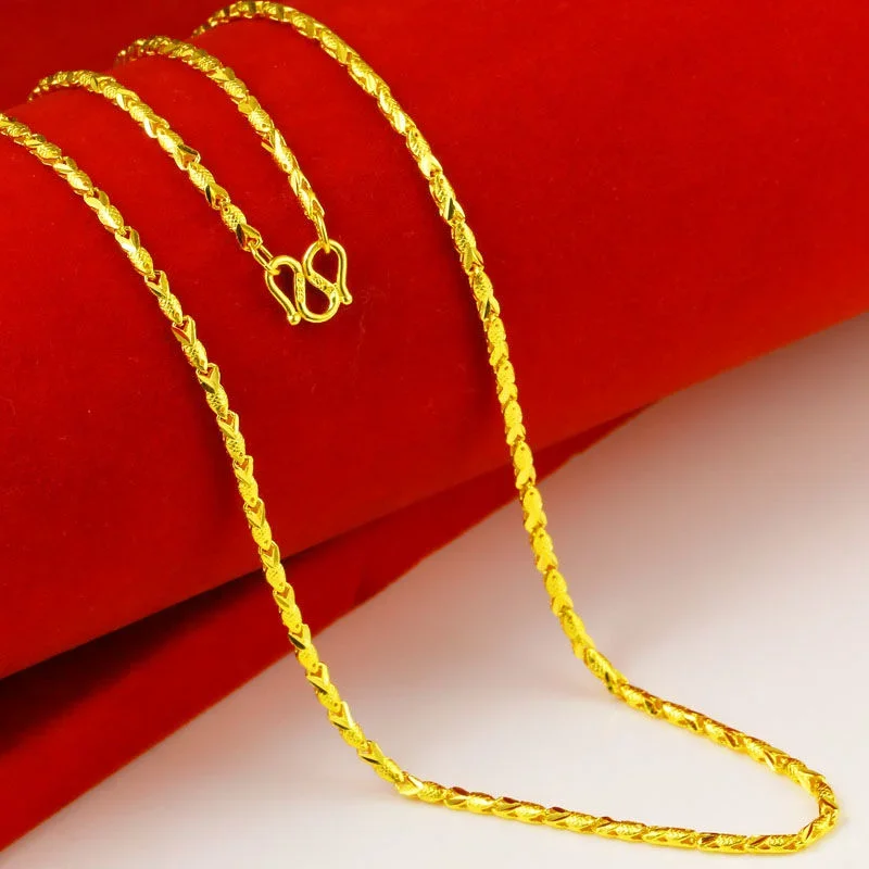  Plated Real 999 Gold 18k Beauty Accessories 9999 Small 999 18k fish for Wife with Type Women's Necklace 24k Chain for Gifts