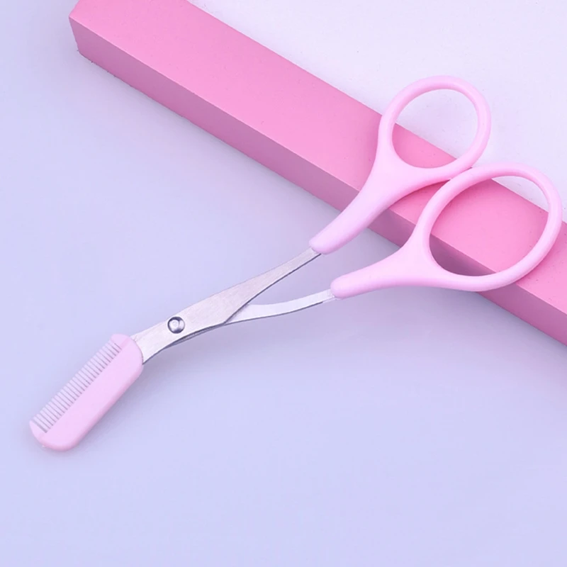 Kéo Cắt Lông Mày Bằng Thép Không Gỉ Với Lược Cong Tông Đơ Cắt Chải Lông Dụng Cụ Làm Đẹp Dropshipping