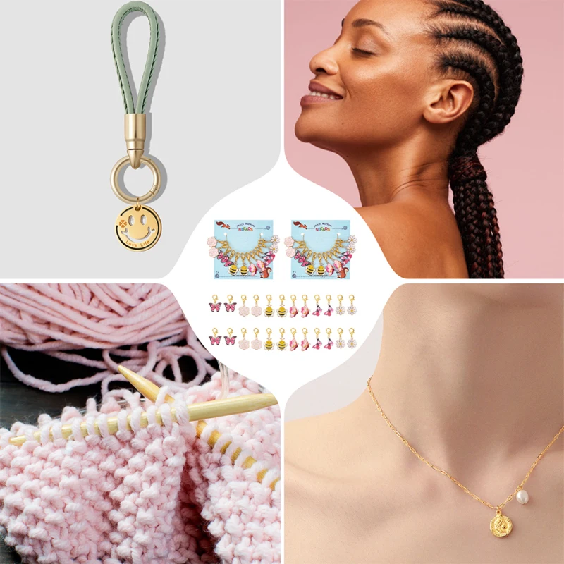 24 Pcs Butterfly Flower Bee Stitch Markers Alloy Enamel Crochet Stitch Marker Charms Locking Stitch Marker with Zinc Alloy