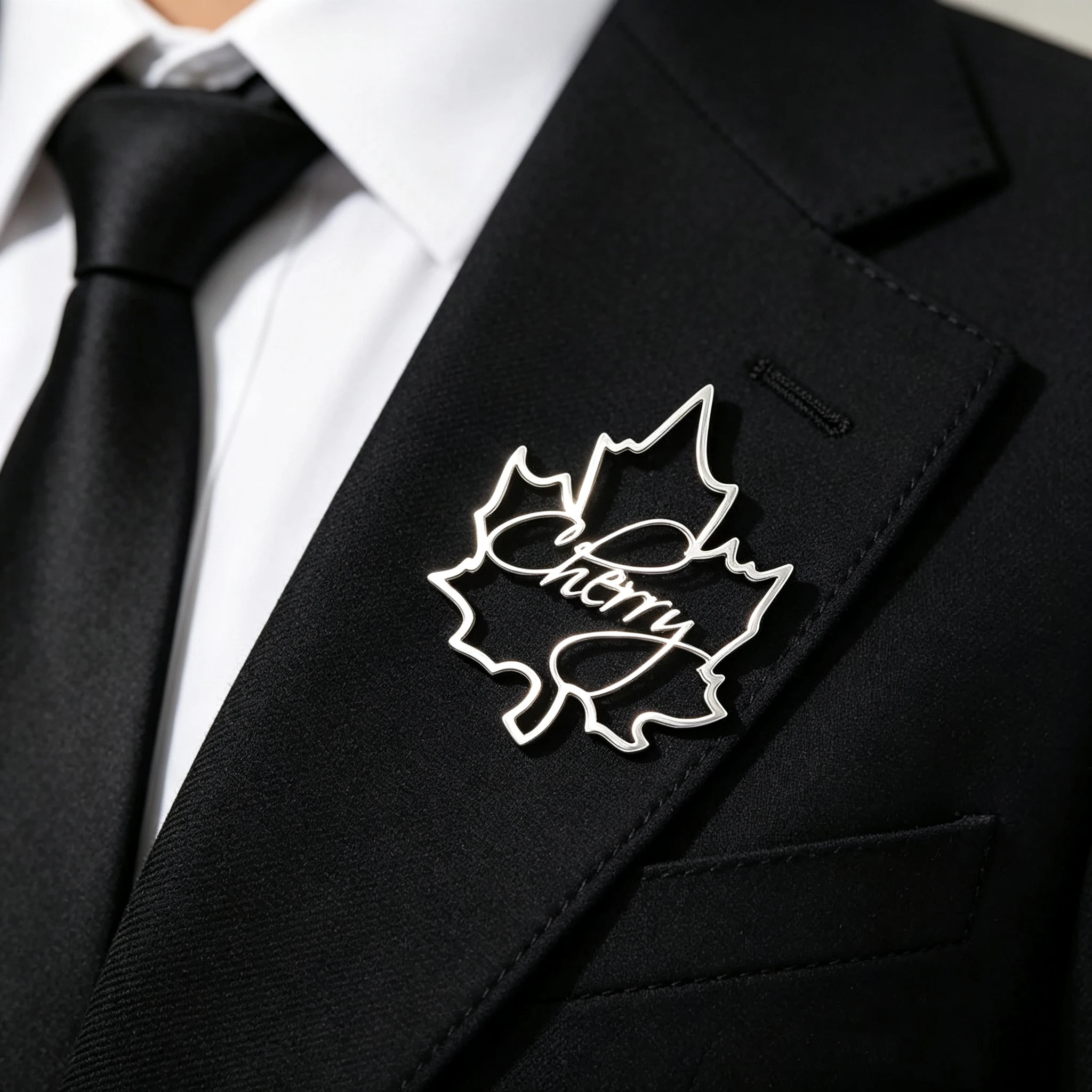 Custom Crown Brooch Personalized Monogram Branches Lapel Pin Bespoke Wheat Ears Name Brooches For Men Stainless Steel Jewelry