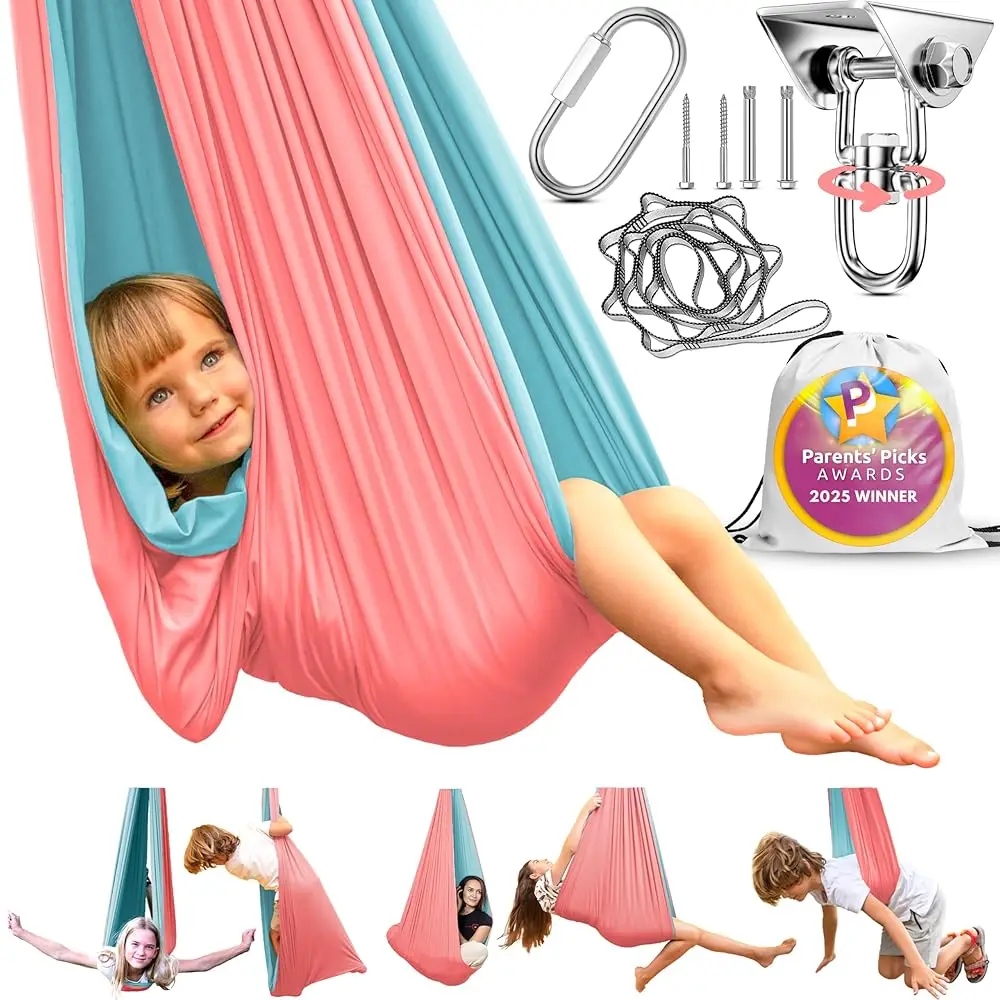 

Sensory Swing Indoor Outdoor With 360° Hardware - Holds Up To 220 Lbs - Calming Therapy Swing For Kids & Adults - Helps With