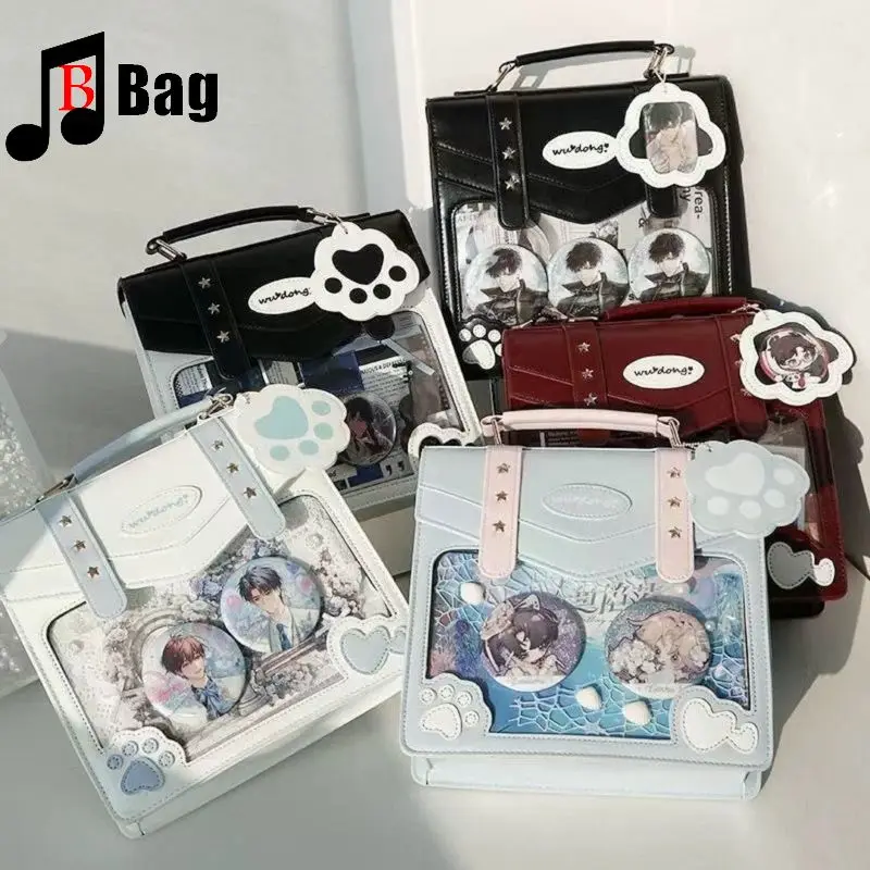 

Японский студенческий стиль JK Fashion Cat Cute Ita Сумки на одно плечо Большая вместительная женская сумка Y2K Subculture Goth Женская сумка