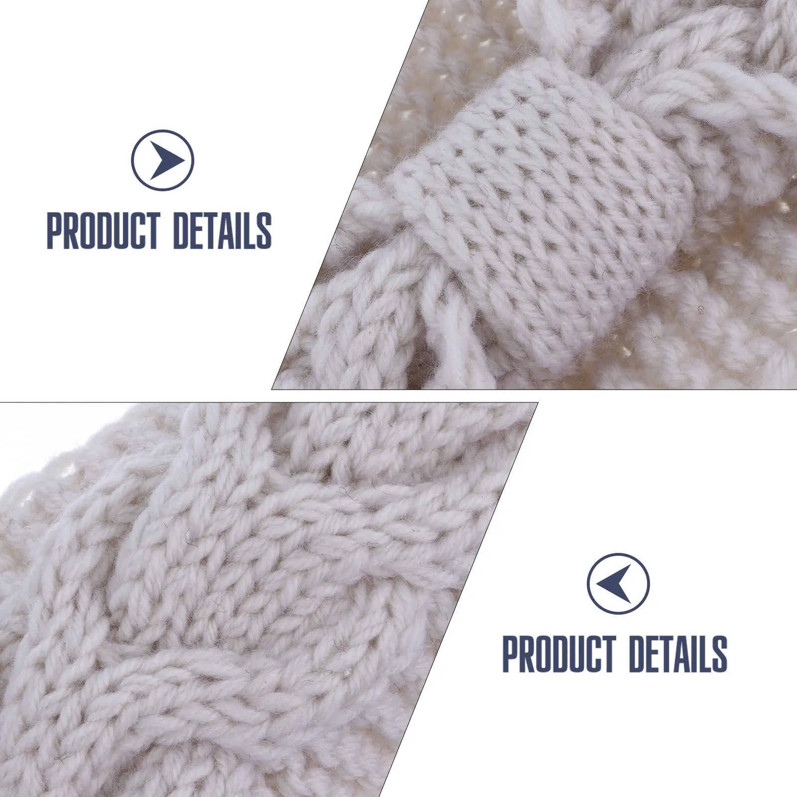 

4Pcs Button Headband Daily Use Anti Ear Pain Knitted Woolen Stretchy Ear Warmer Winter Outdoor Sports Headband