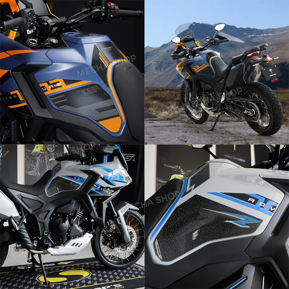 Motorcycle Tank Pad Protector Sticker Decal Gas Knee Tank Traction Pad Side for Zontes 703F Adventure 703F 2025- 2
