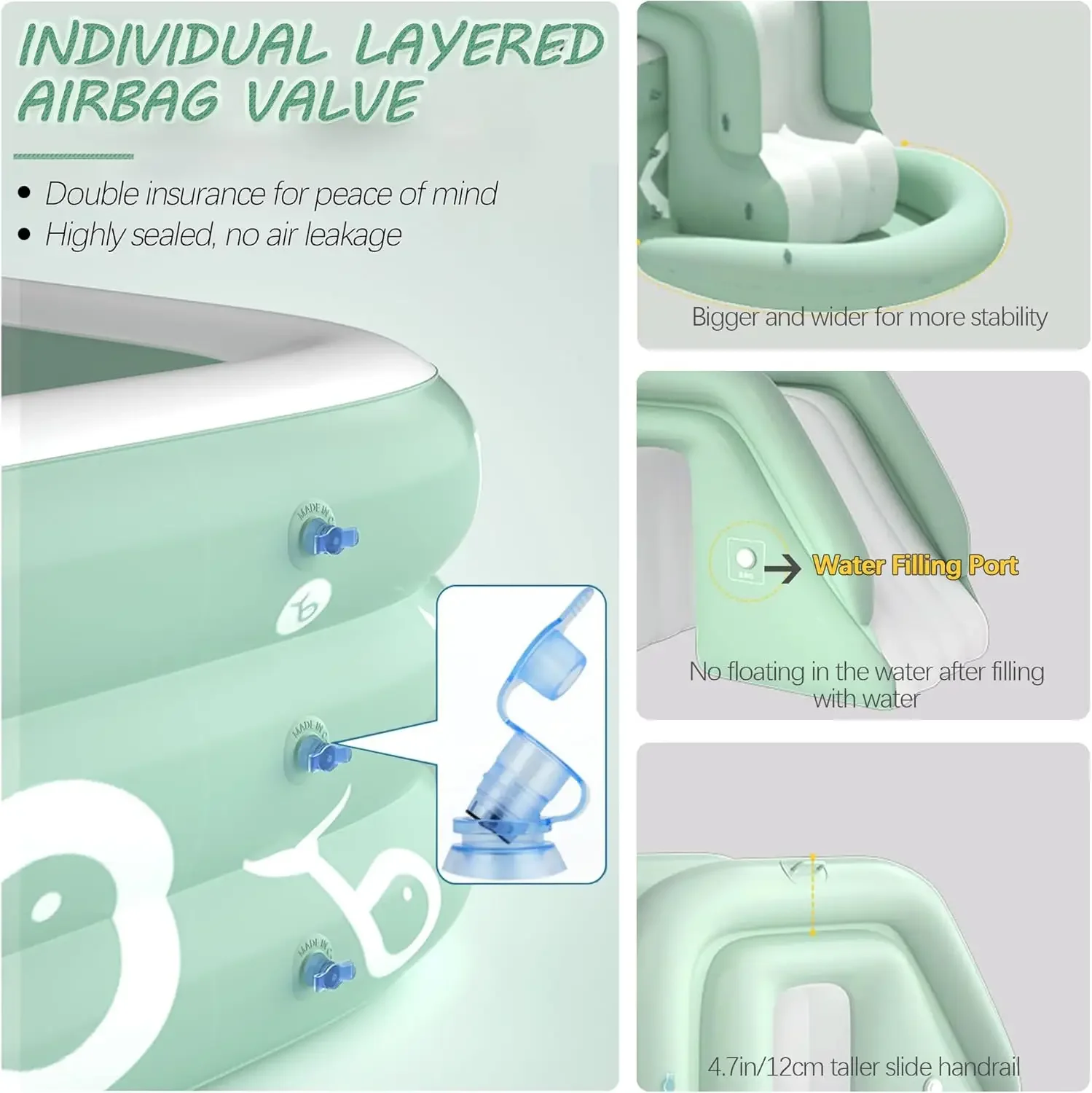 Large Inflatable Pool with Canopy & Slide 6