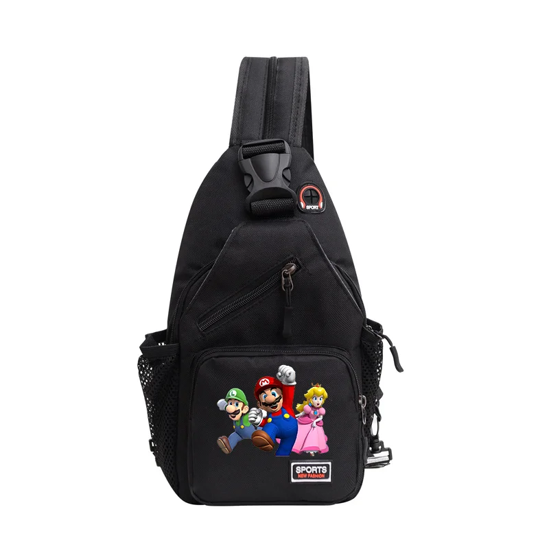 Super marios bros sacos de ombro legal dos desenhos animados anime pacotes ao ar livre casual bolso peito moda cinto bolsa viagem esportes saco presentes