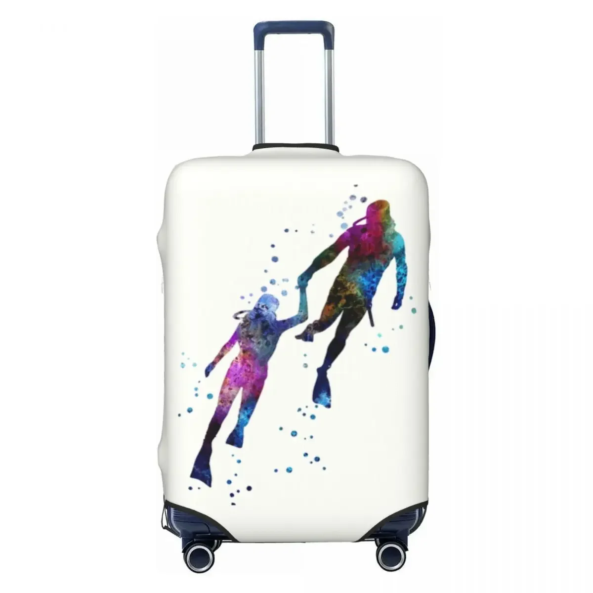 

Custom Scuba Diving Divers Couple Luggage Cover Fashion Dive Lover Suitcase Protector Covers Suit For 18-32 inch