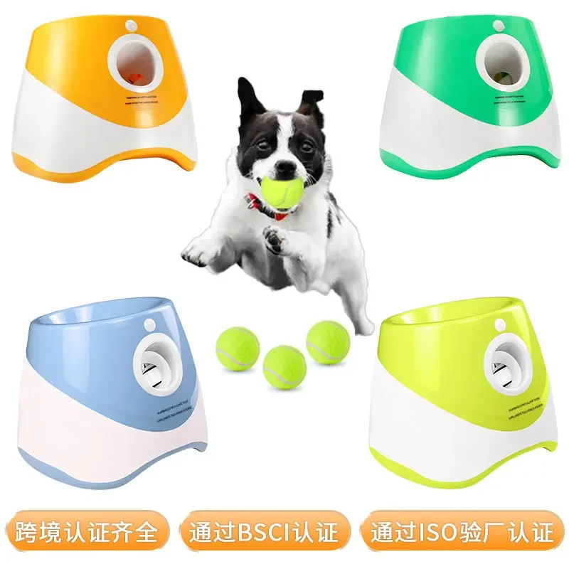 Automatic Pet Ball Launcher Dog Tennis Ball Thrower Machine Interactive Fetch Toy Puppy Training Exercise Equipment Outdoor Play