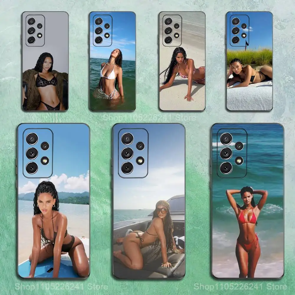 

Hot J-Juliana N-Nalu Model Phone Case For Samsung S22,S21,S20,S10,S9,S25,S24,S23,Ultra,FE,Plus,Lite,Soft Silicone Black