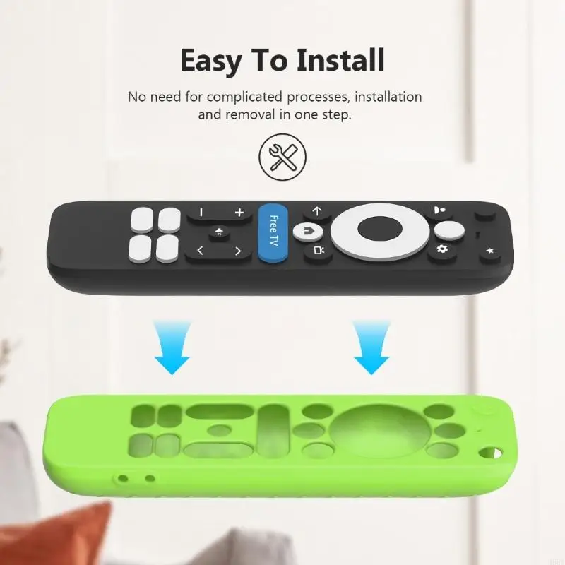 Cubierta protectora silicona para Onn.googletv Box 4KPro Control remoto Antislip Case Durabilidad con correa muñeca