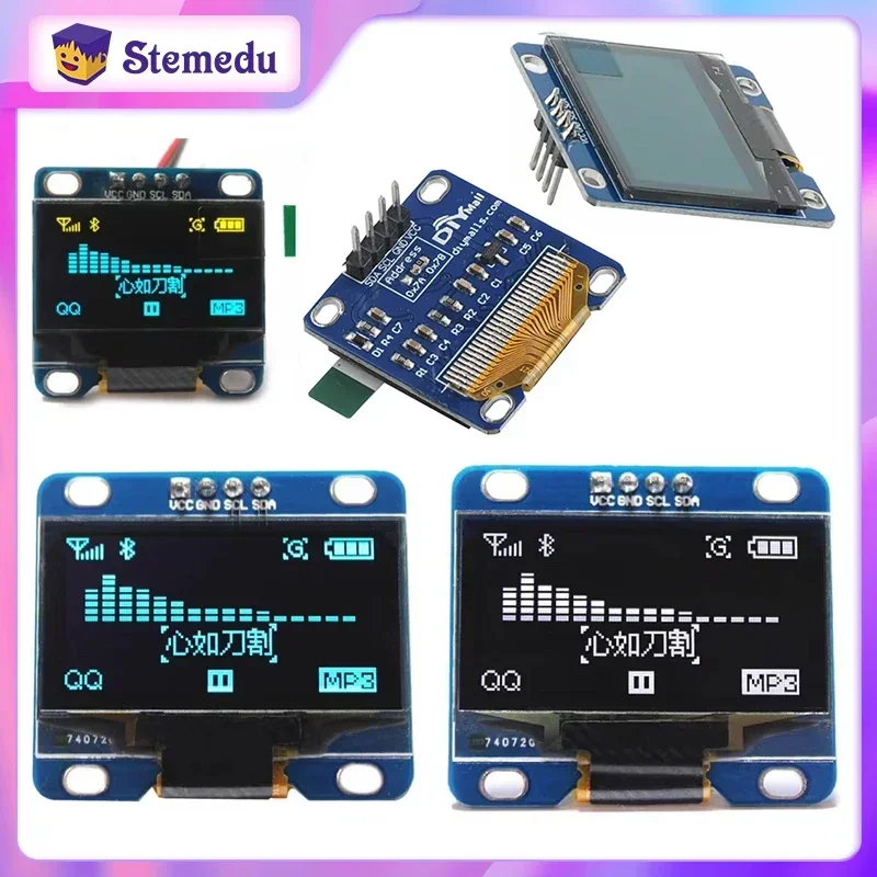 

0.96" 1.3" Inch OLED Display Module White Yellow Blue I2C IIC Serial OLED LCD LED Screen for Arduino 51 MSP420 STIM32 SCR