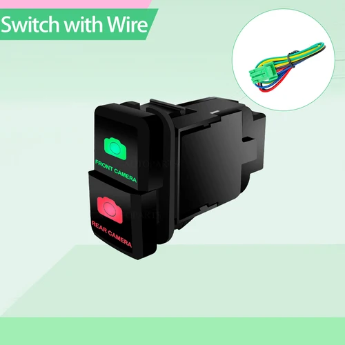 Imagen 2 del producto Interruptor de empuje de 12V y 3A, botones duales, barra de luz Led para cámara, interruptor LED verde y rojo para Toyota 4Runner Hilux Prado FJ Landcruiser 4Runner