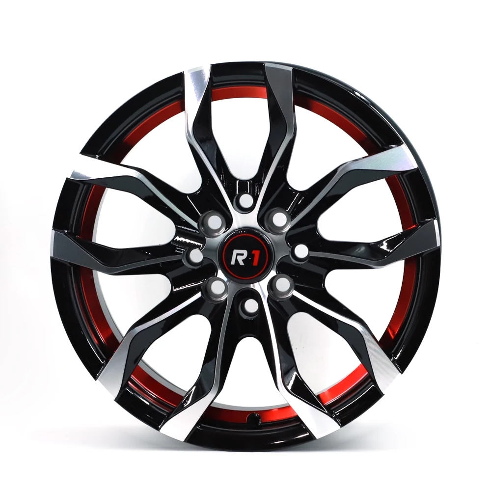 Dx151 Factory Direct Sales Price Aluminum 8x100 8x114.3 15-Inch Black Machine Surface Multi-Spoke Alloy Car Rim