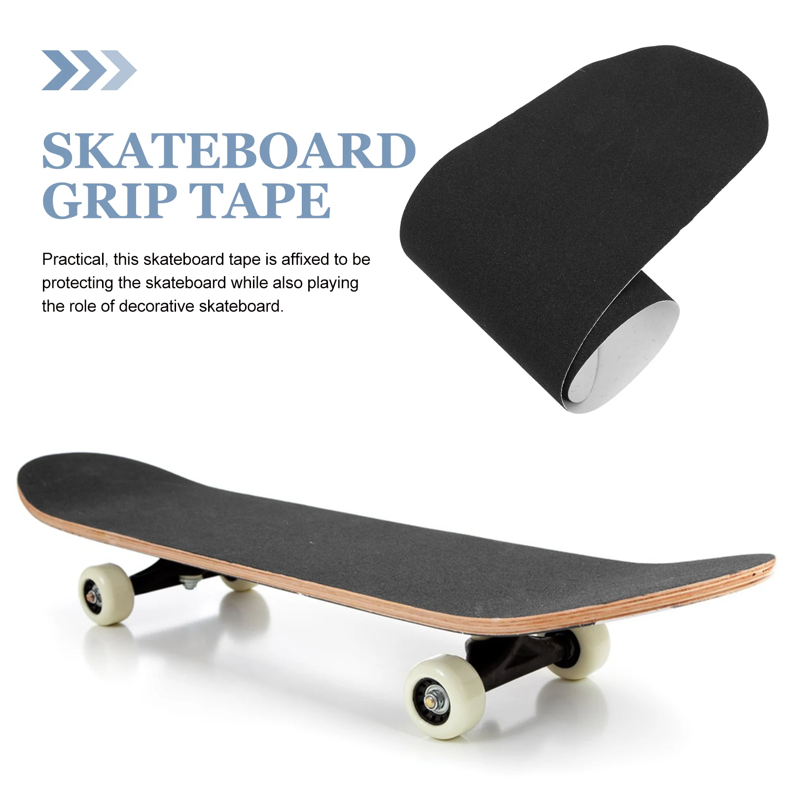 

Multi Function Skateboard Grip Tapes 81CM Black Sandpaper Anti Wear Replaceable Self Adhesive Decorative Sheet Professional