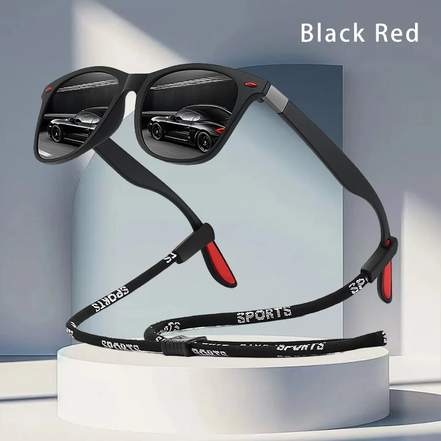 Modische Vintage Quadratische Sonnenbrille für Männer und Frauen, zum Fahren, Angeln, Wandern, Farbenfrohe Trendige Leichte Outdoor-Schutzbrille – Detail 2