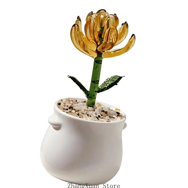 Künstliche Blumendekoration mit weißem Topf für die Präsentation Eingangstisch, 3 x – Detail 3