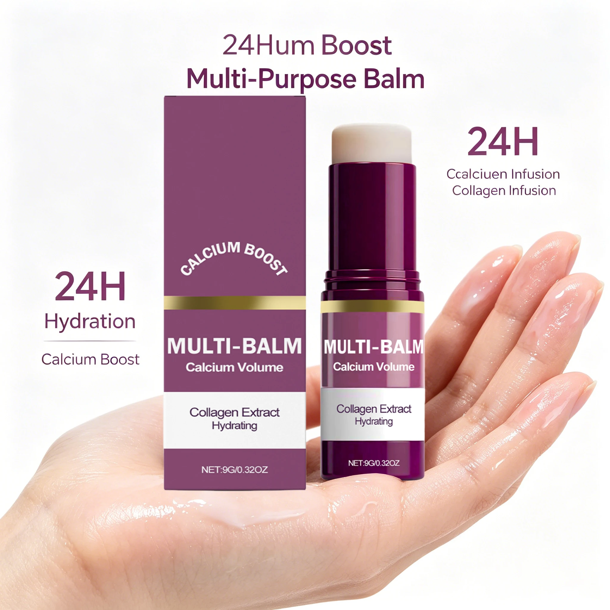 Calcium Volume Multi Balm Stick Collagen Moisturizer Hydrating Face Glow Stick For Dewy Skin Finish Korean Skincare Barrier Care