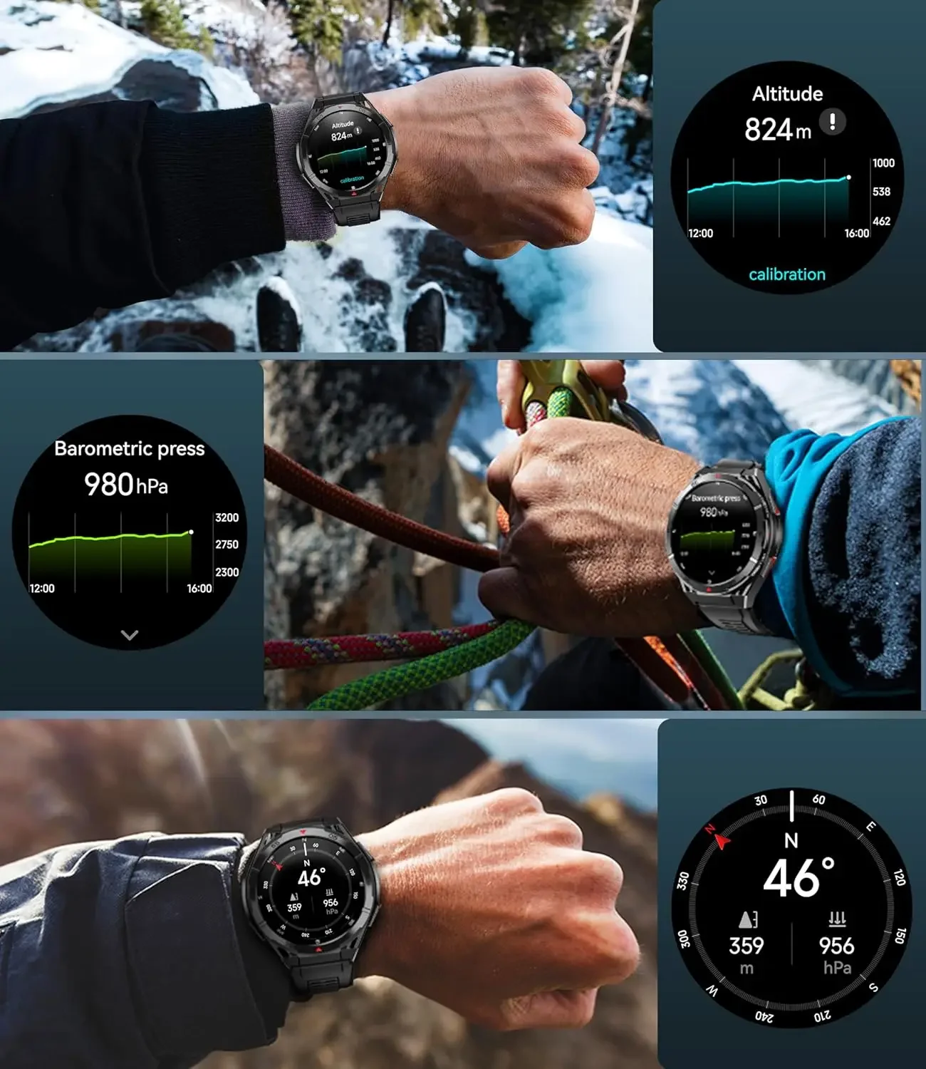 YTOM Premium GPS ساعة ذكية Ultra HD AMOLED عرض مدمج GPS BT Call 5ATM مقاوم للماء مع بوصلة ساعة ذكية PK DM58 REX 3 #4