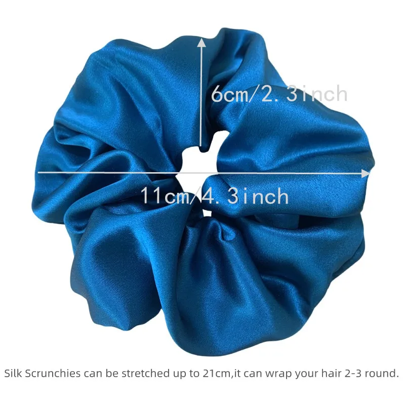 25MM 100% Mulberry Silk Big Hair Scrunchies Width 6cm Luxury Elastics Band Ponytail Holders for Women Girls Handmade