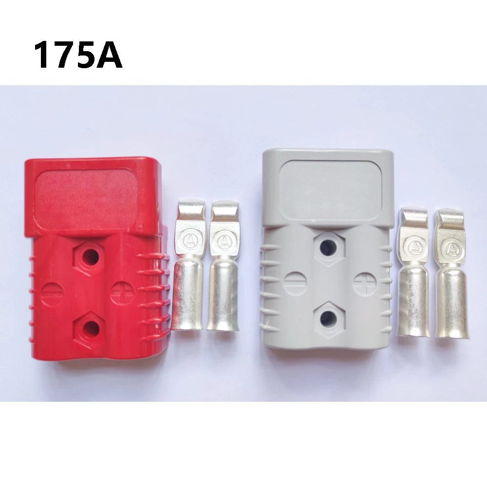 600V 175A gray red Plug Connector Double Pole copper Contacts Solar Panels Caravans Battery Car Boat Forklift Quickly Connect