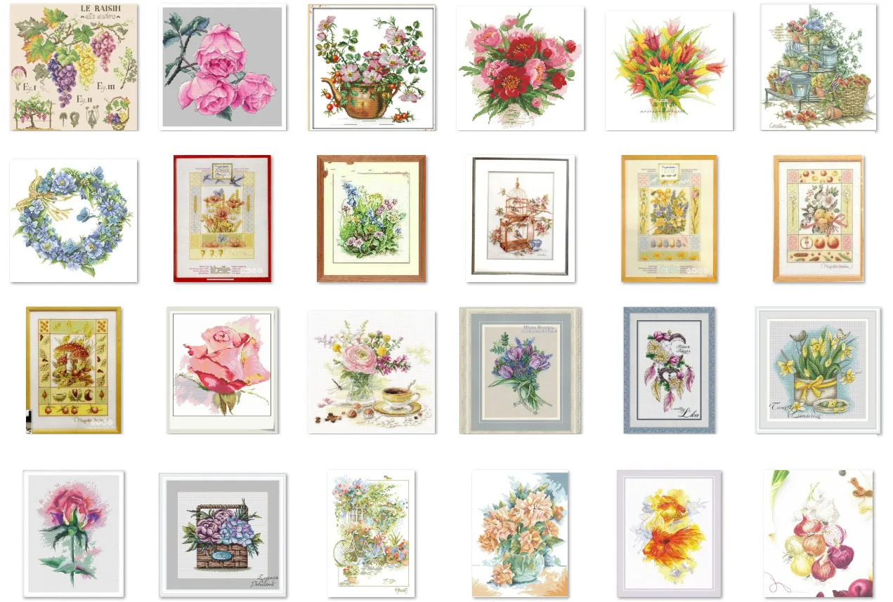 

Cross Stitch Kits Stich Cross-stitch Diy Cross Stitch Set Embroidery Kit Needlework Needle Shadow Flower Series - Grape 38-38