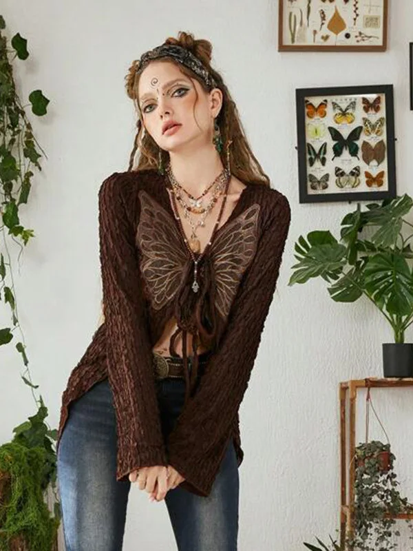 Pure Desire  Embroidery Thin Cover Tirt for Women with Belt Open Cardigan Sle Summer Faion Ladies' Top