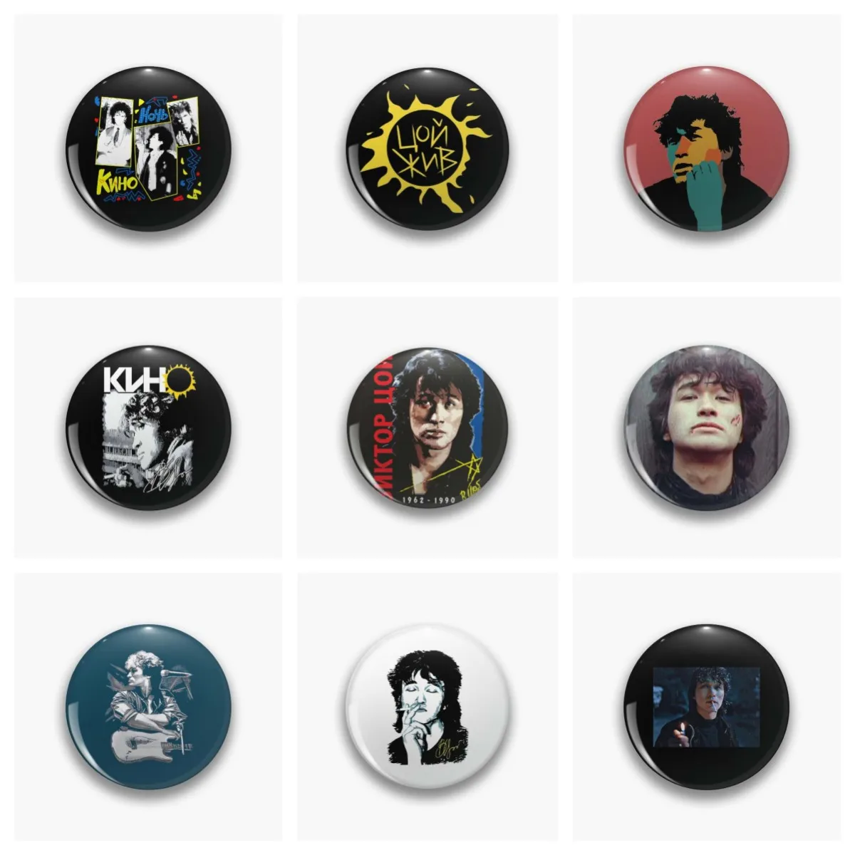 Viktor Tsoi pin singer Circular lapel badge women\'s anime metal brooch men\'s Friends backpack art clothing jewelry