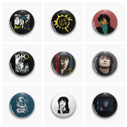 Viktor Tsoi pin singer Circular lapel badge women's anime metal brooch men's Friends backpack art clothing jewelry