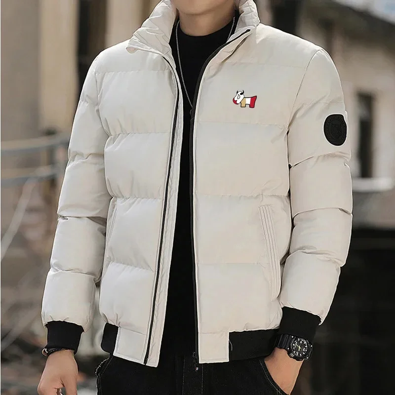 2025 Spring Men's Golf Jackets Warm Parker Coat Casual Fashion Men's Cotton-padded Jacket Outdoor Windproof Pad Down Jacket