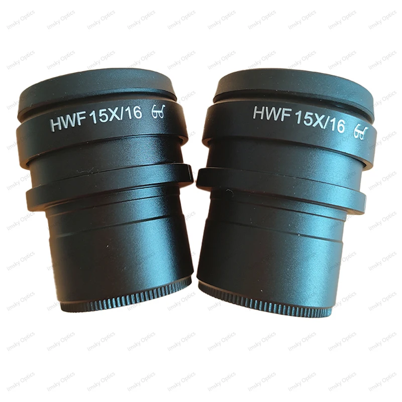 2PCS H WF15X-16mm Wide Field High Eyepiont Eyepiece For Binocular Trinocular Stereo Microscope 30MM Installation Interface