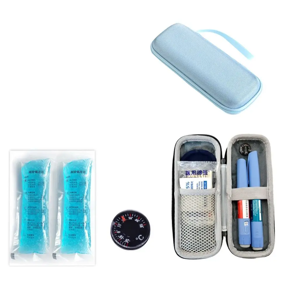 1Pc Insulin Cooling Bag EVA Thermal Insulated Insulin Cooler with Gel Waterproof Pocket Pill Protector Medicine Travel Cooler