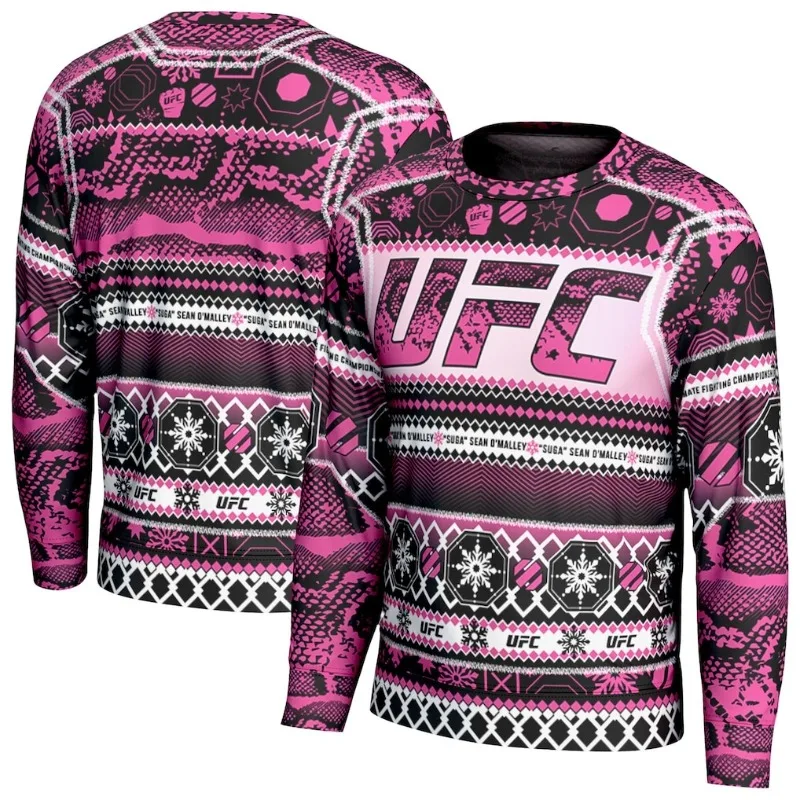 

UFC Men's ProSphere Pink Sean O'Malley 2025 Holiday Sweater Men Women MMA Fan Long Sleeve Autumn/Winter Oversized Sweatshirt