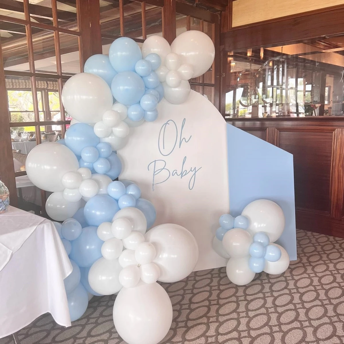 146pcs Blue white balloon arch set, different sizes balloon birthday,gender,wedding ball bridal shower anniversary decoration