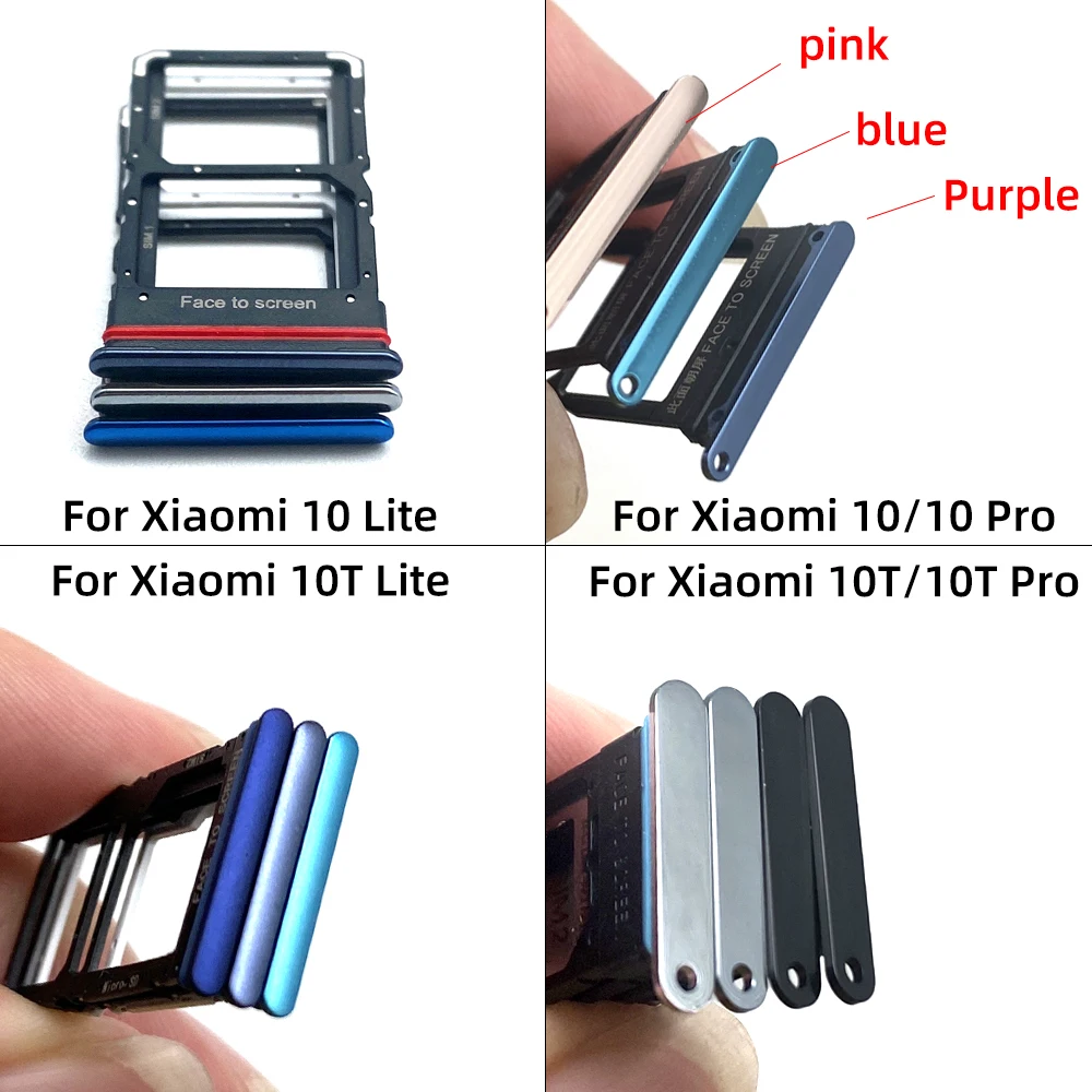 Tested SIM SD Card Trays For Xiaomi Mi Note 10 10T Pro Lite Phone SIM Chip Slot Drawer Card Holder Adapter Socket Repair Part