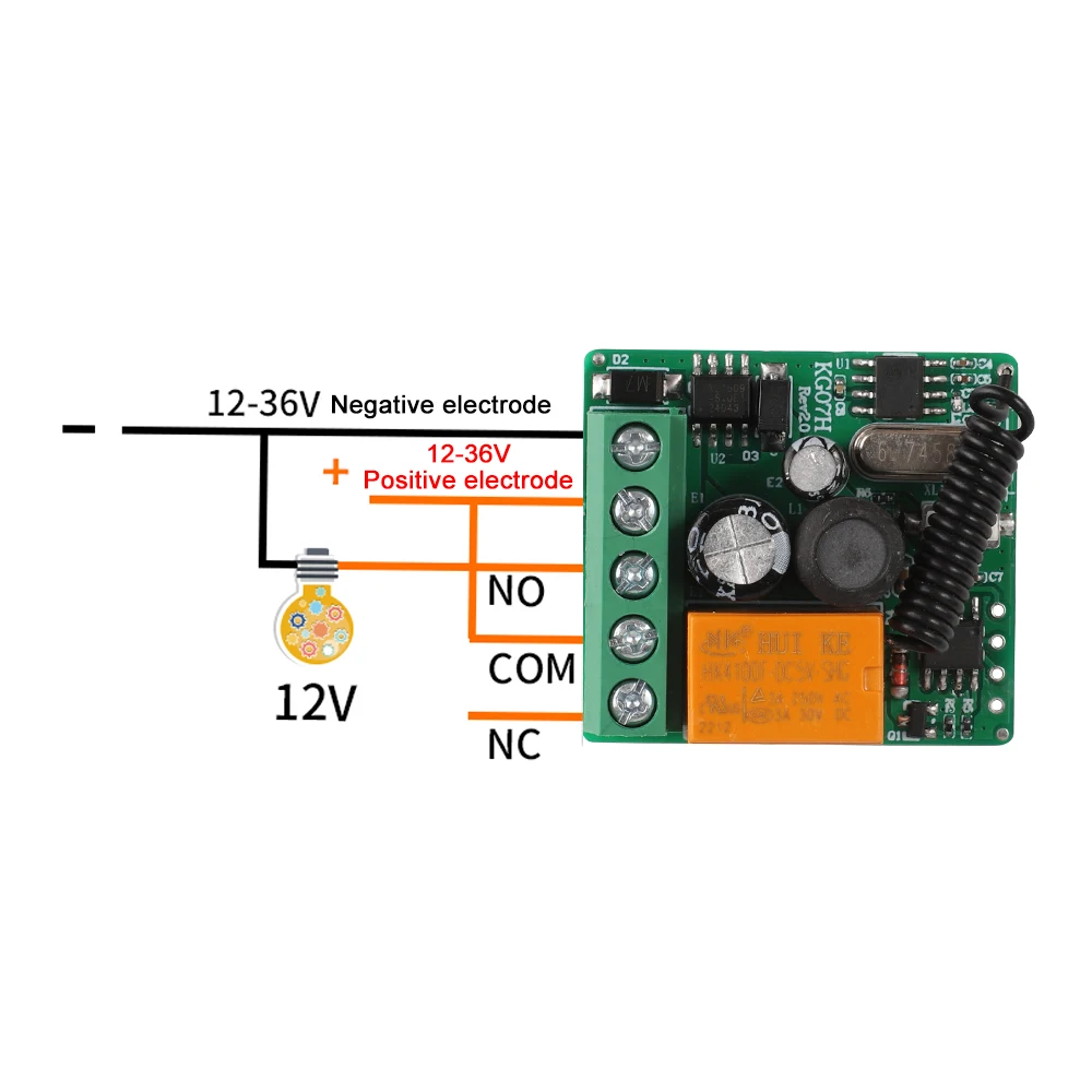 DC 12V 24V 36V 433 MHz Interruttore wireless con telecomando 1 CH Ricevitore relè rf e trasmettitore 1CH per serratura elettromagnetica porta