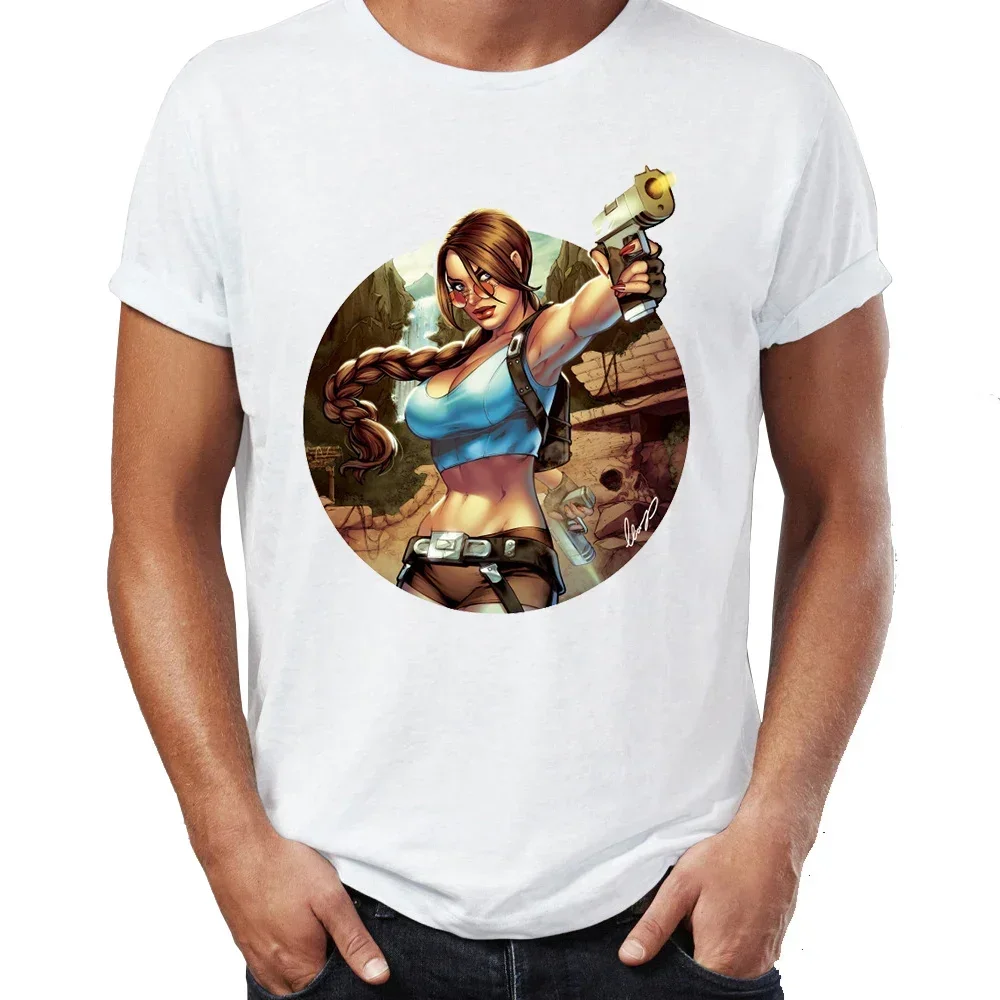 New Men's t-shirt Lara Croft Tomb Raider Artsy Awesome Artwork Printed  pro choice Tshirt Harajuku Cool Tees Tops TEE oversized