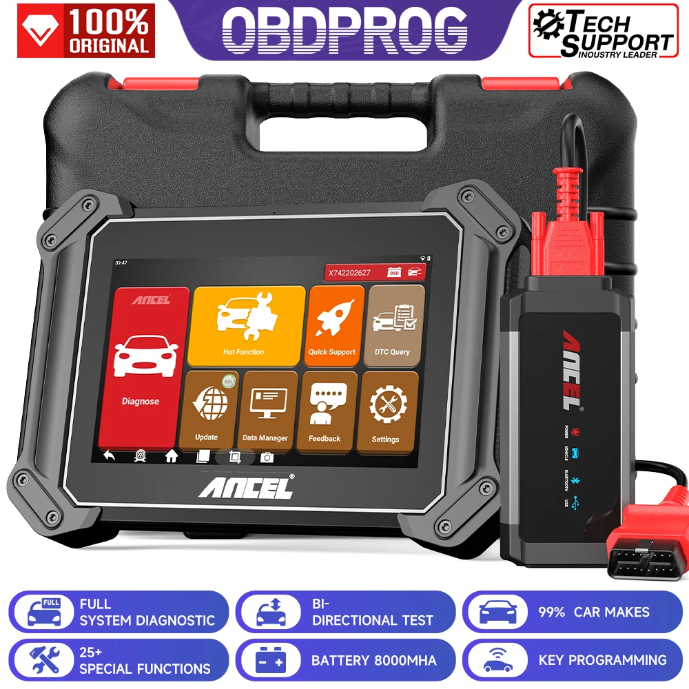 

ANCEL V6 PRO OBD2 Bluetooth автомобильный сканер автоматическое сканирование диагностические инструменты двунаправленное управление IMMO A/F EPB ABS 25, сброс PK X6